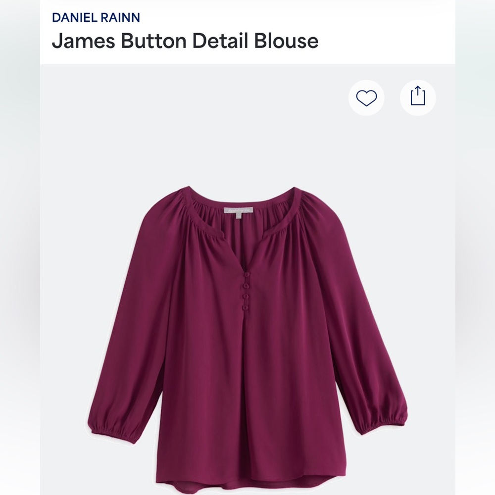 Daniel Rainn Maroon Button Blouse